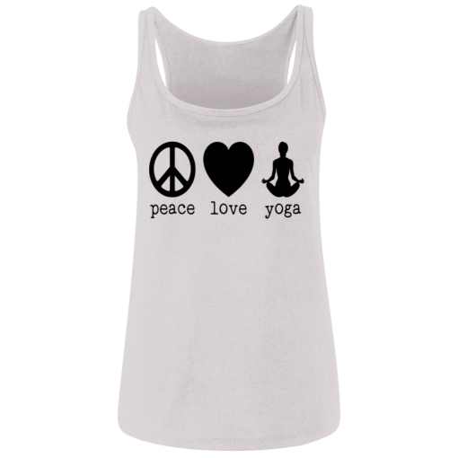 White Peace Love Yoga Ladies Tank Top