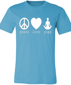Turqoise Peace Love Yoga T-Shirt