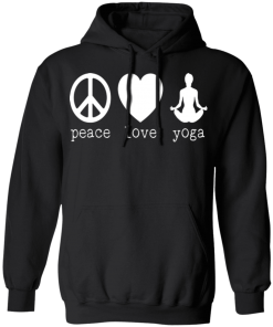 Black Peace Love Yoga Hoodie Sweatshirt