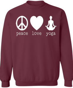 Maroon Peace Love Yoga Sweatshirt