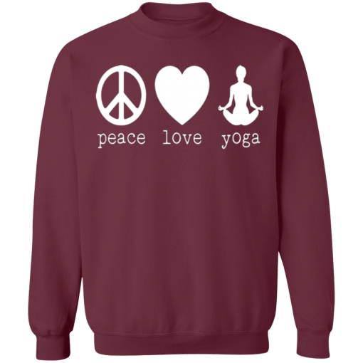 Maroon Peace Love Yoga Sweatshirt