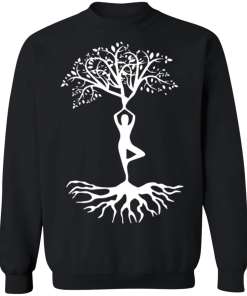 Black Yoga Tree Pose Sweatshirt