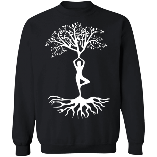 Black Yoga Tree Pose Sweatshirt