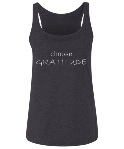 Dark Grey Heather Choose Gratitude Ladies Tank Top